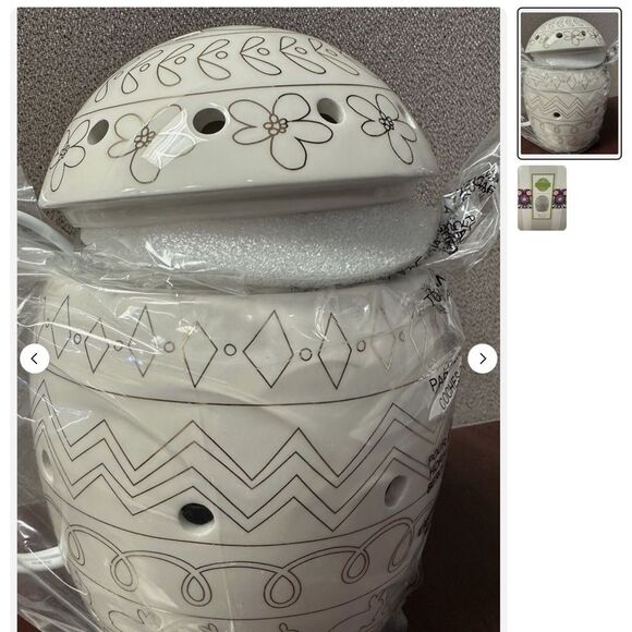 New Scentsy White Easter Egg Wax Warmer - Picture 2 of 2